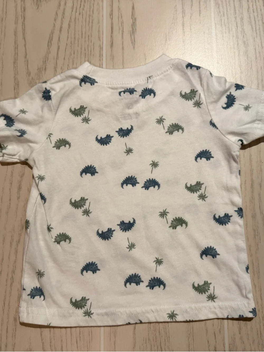 Carters Baby Boy 12M Dino Outfit Shortall Set Green‎ Overalls Shirt EUC